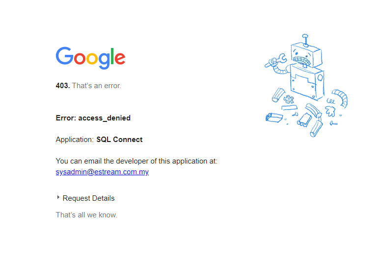 Google Error 1